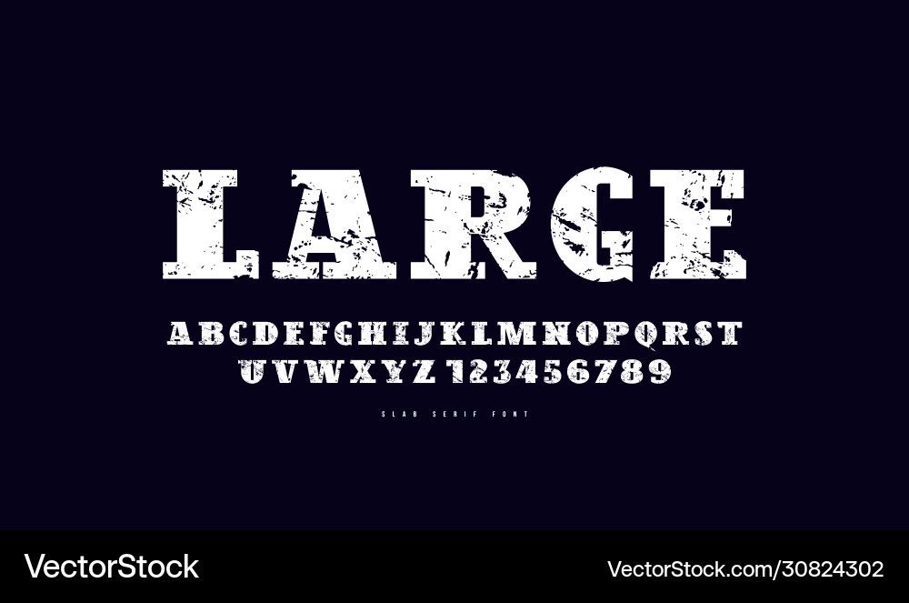 Serif font in retro style Serif font in retro style vector image