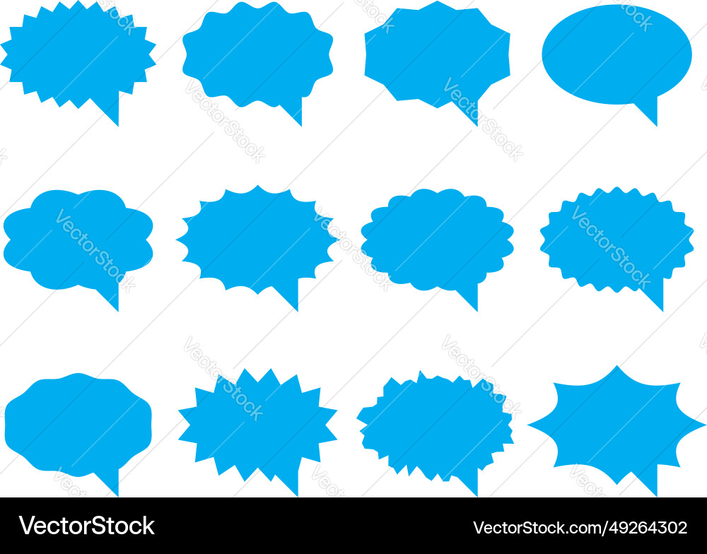 Set talk bubbles speech blank empty bubble icon vector image