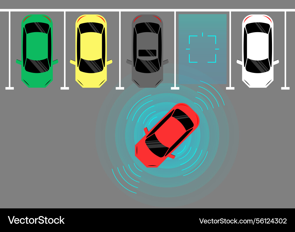 Smart car with remote sensing and sensor system Smart car with remote sensing and sensor system vector image