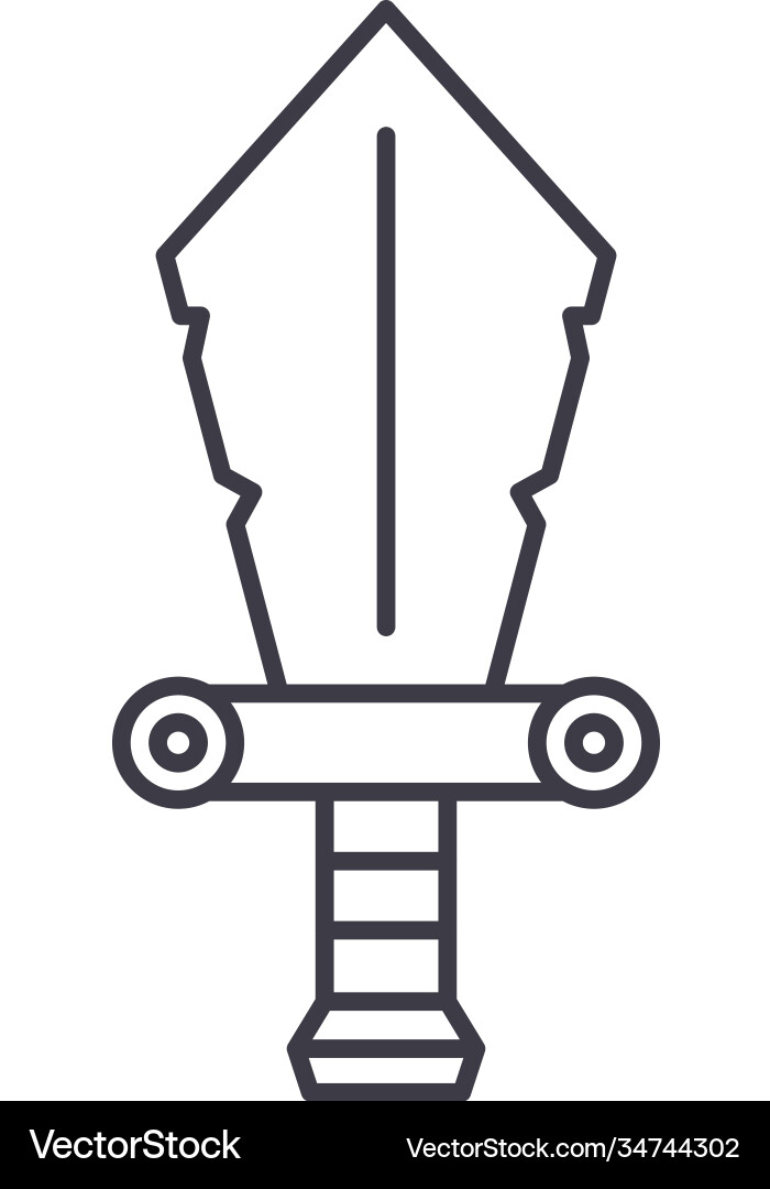 Sword weapon icon linear isolated Vector Image