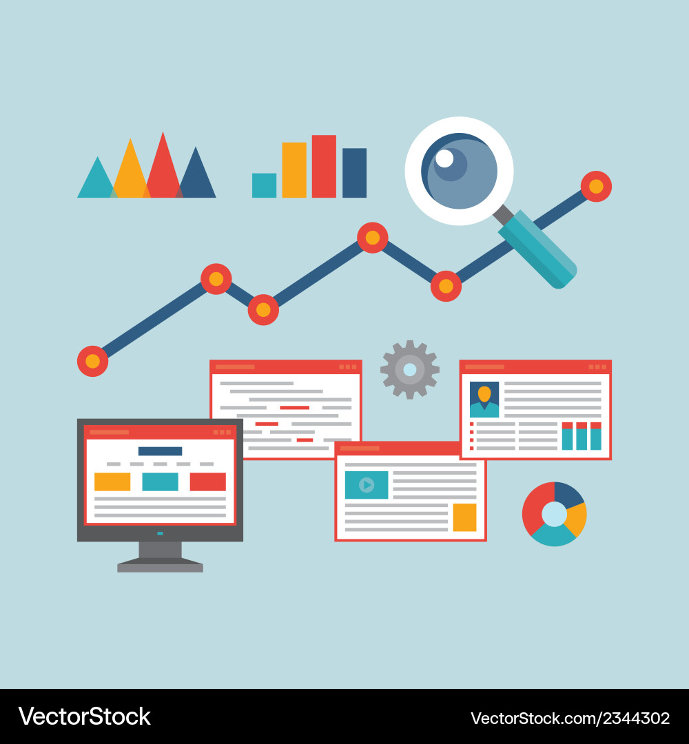 Web Analytics & Website Statistics Vector Image