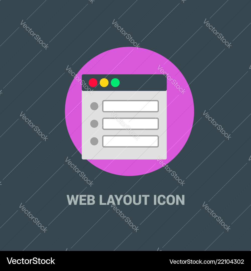 Web layout icon with creative design vector image