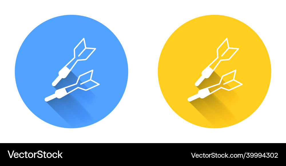 White dart arrow icon isolated with long shadow White dart arrow icon isolated with long shadow Vector Image