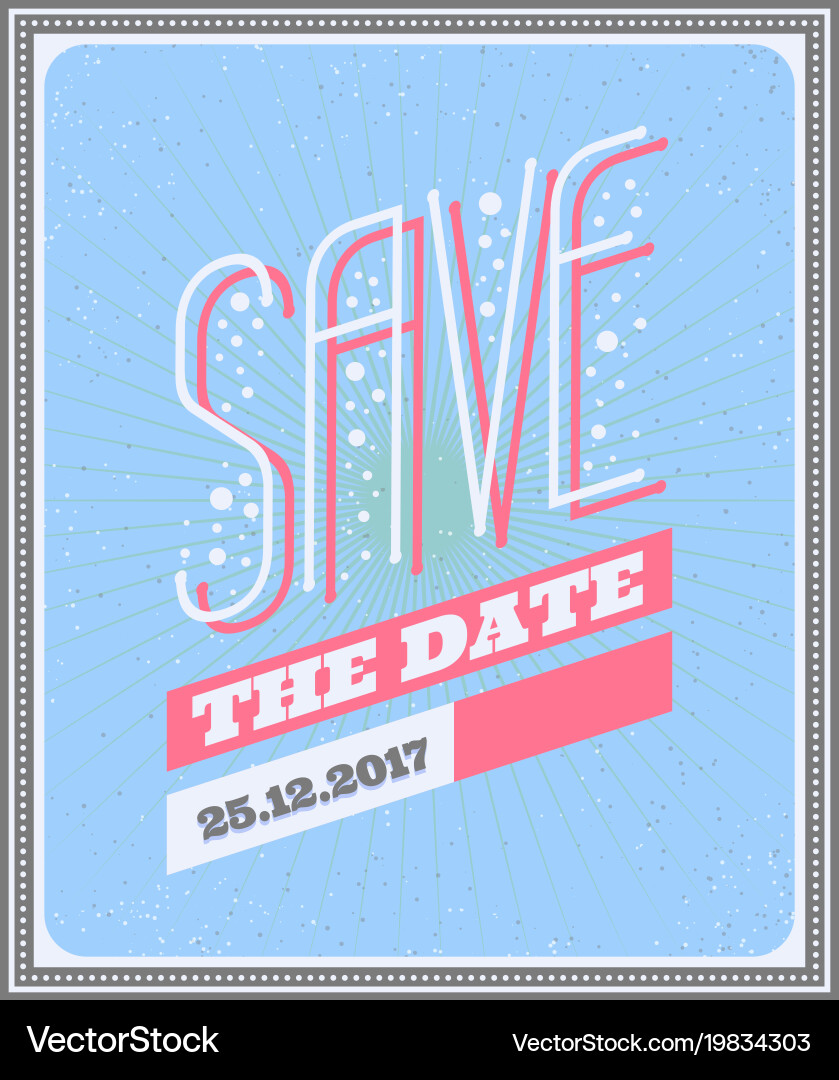 Abstract save the date card Vector Image