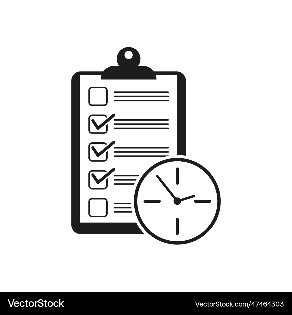 Checklist for time icon order form Vector Image