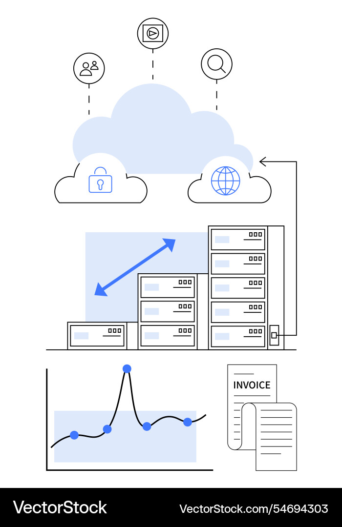Cloud computing and data management secure Cloud computing and data management secure vector image
