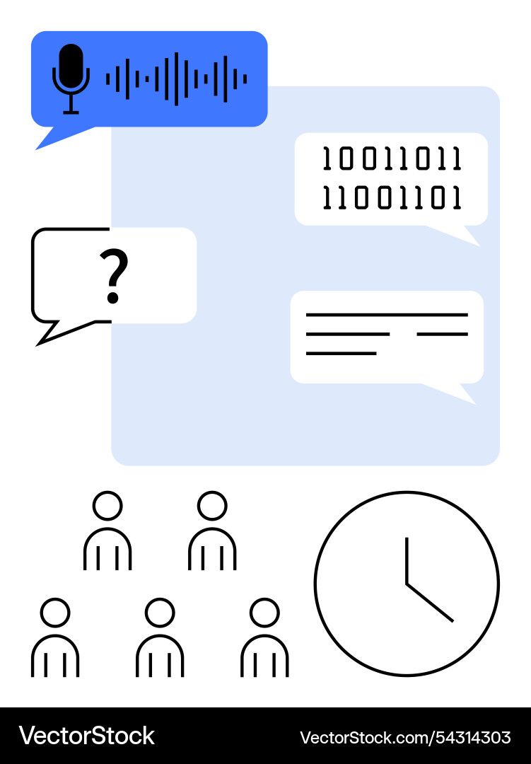 Conceptual communication tools coding speech Conceptual communication tools coding speech vector image