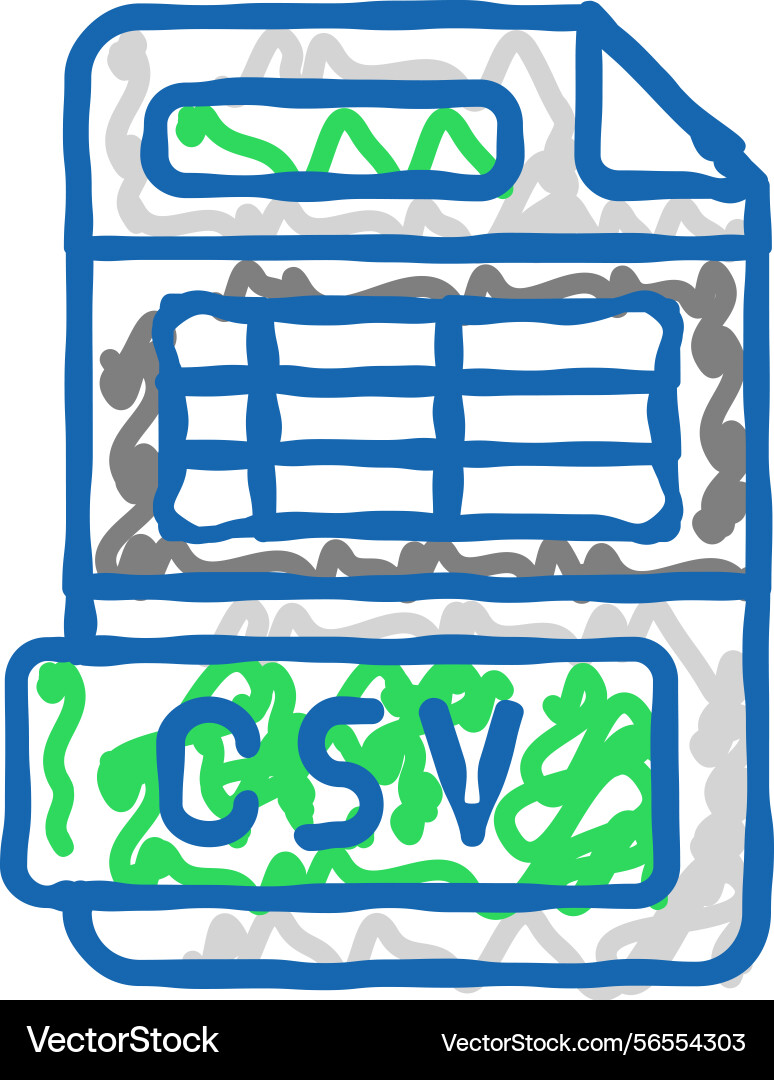 Csv file format document icon doodle Csv file format document icon doodle vector image