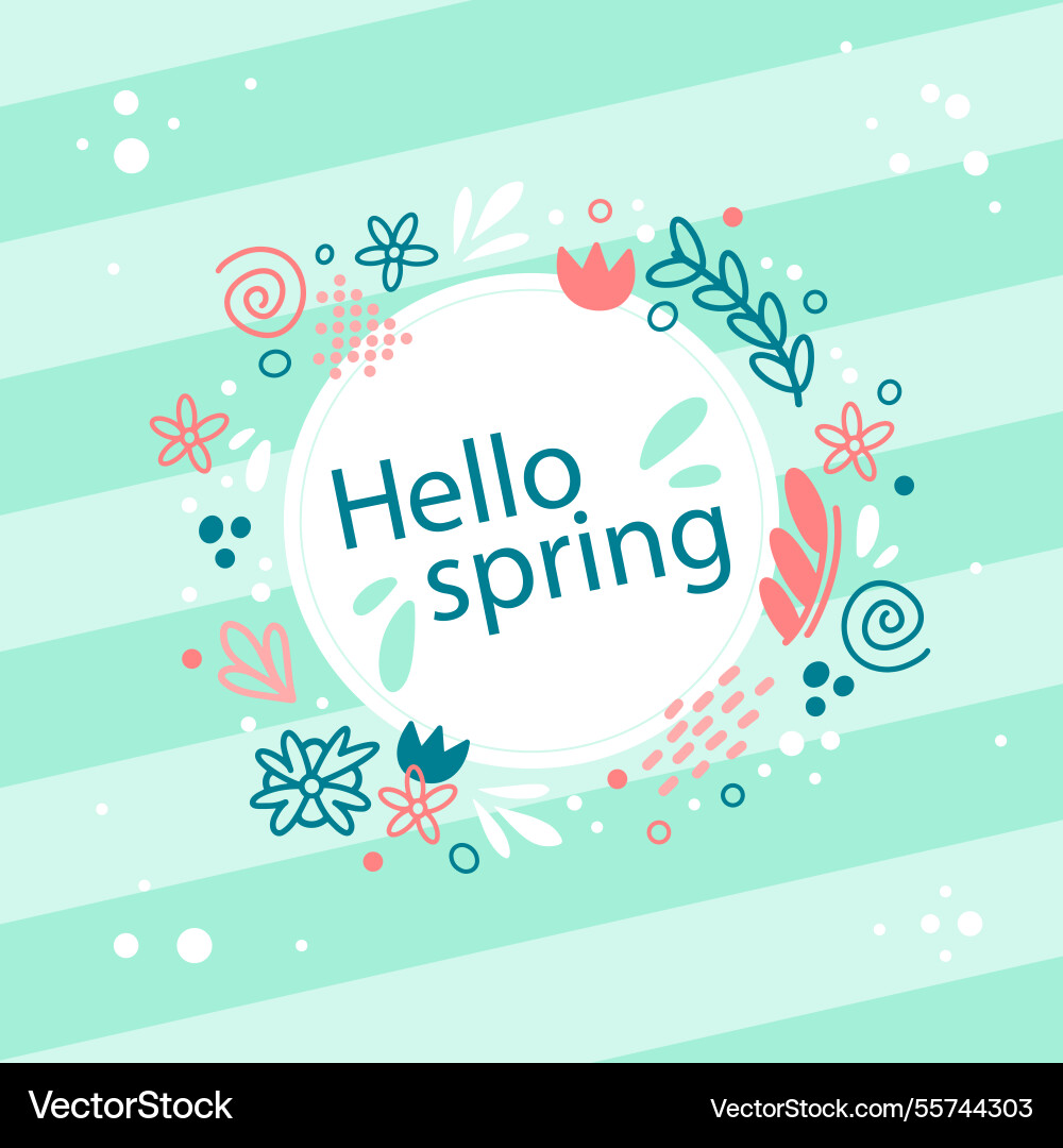 Hello spring background Vector Image