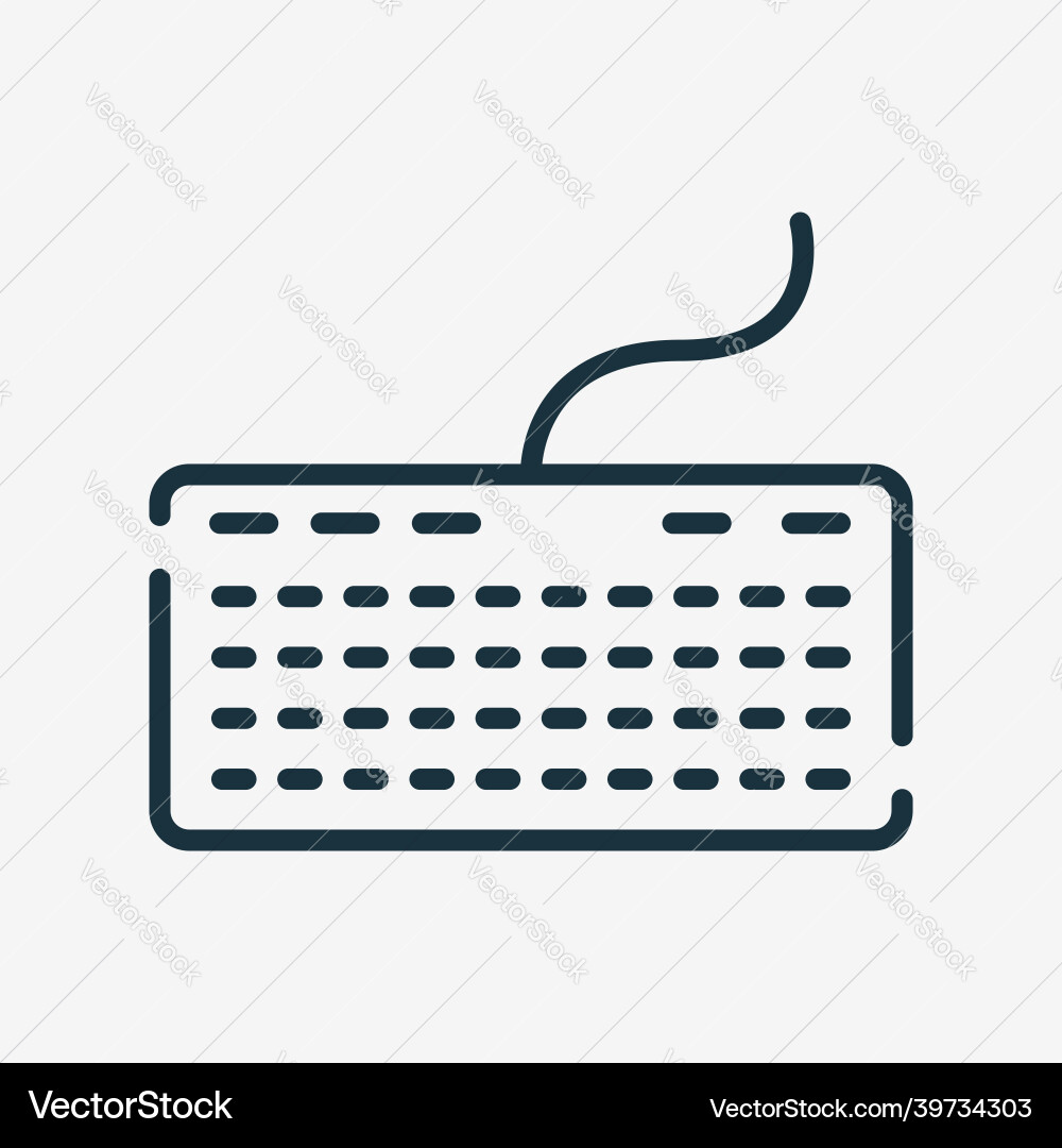 Keyboard line icon computer keypad linear Vector Image