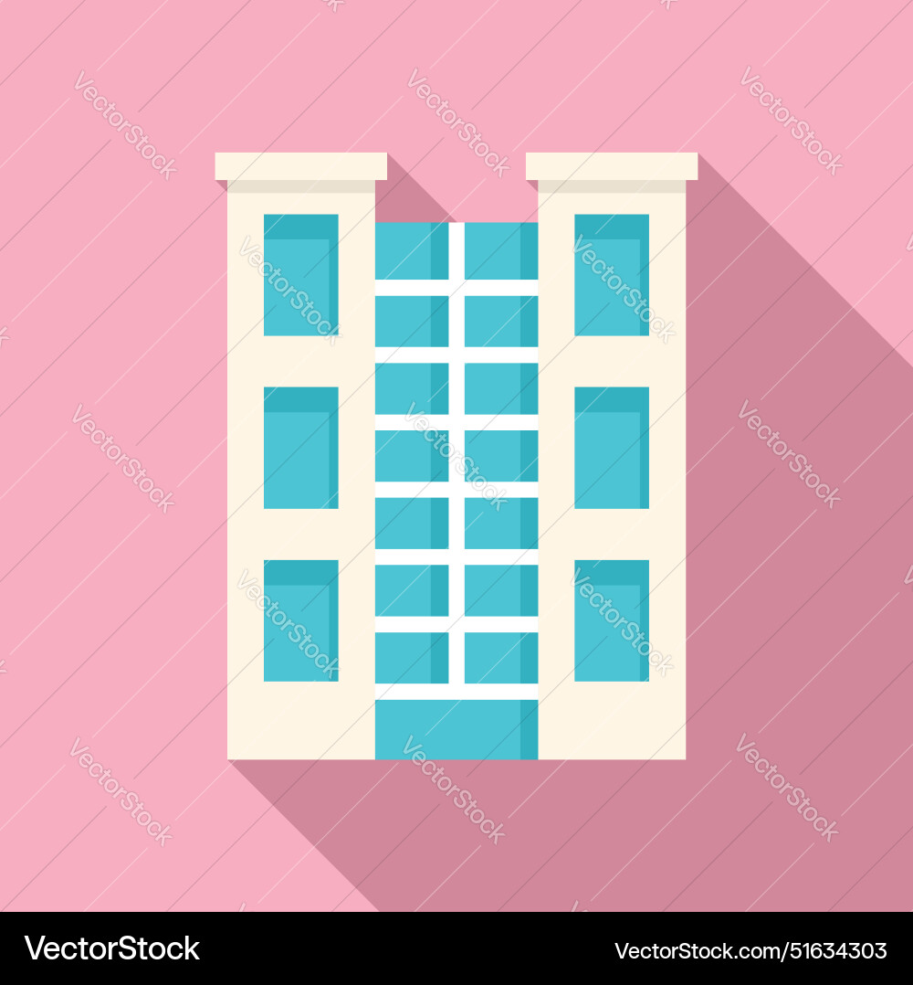 Modern building facade with large windows casting Vector Image