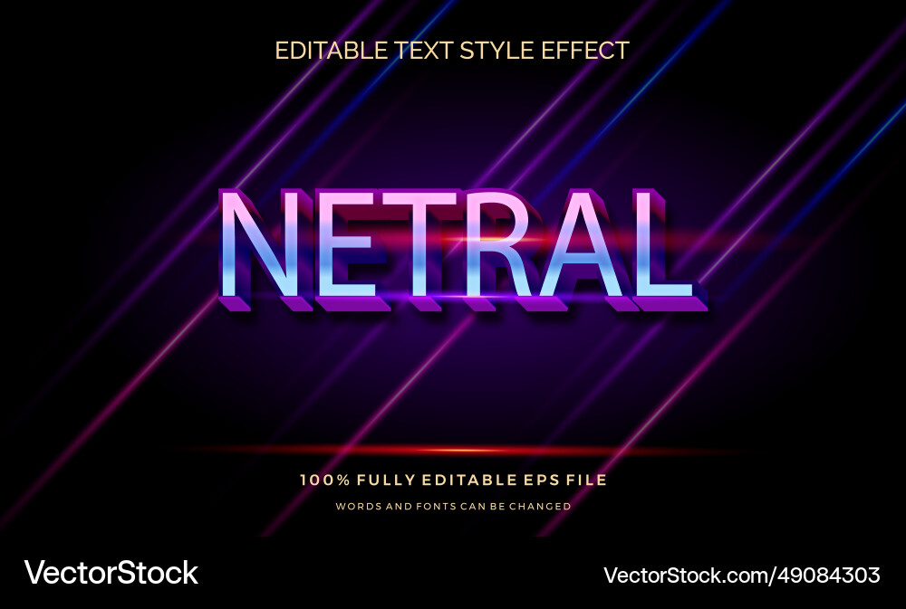 Modern editable text style effect gradient color Modern editable text style effect gradient color vector image