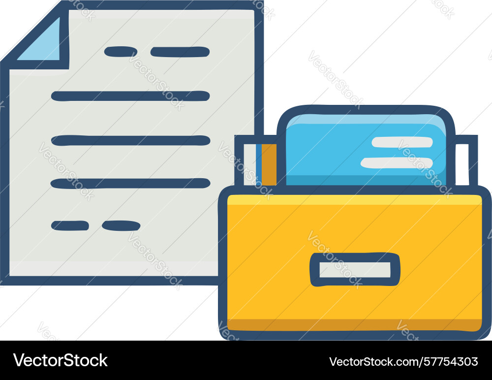 Organized documents icon stored file records vector image