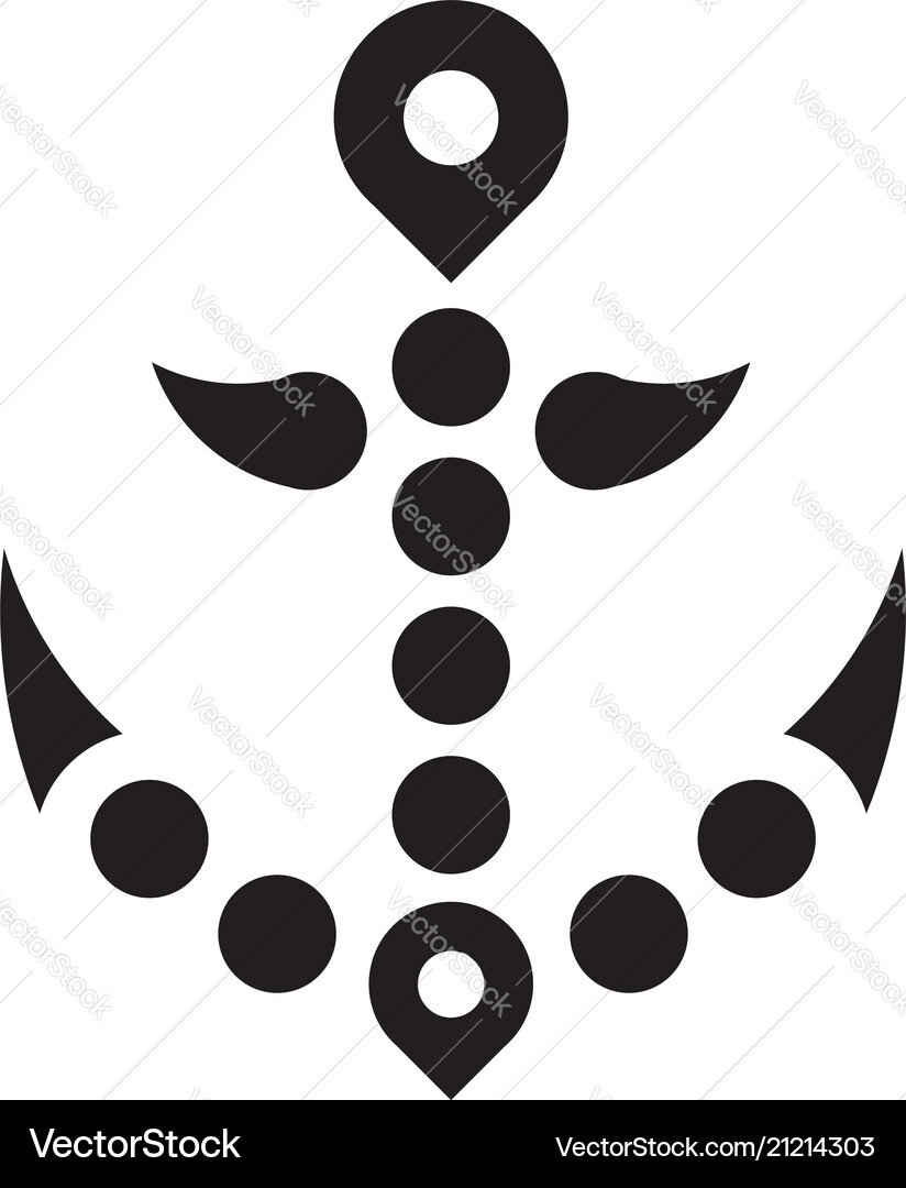 Points anchor icon simple style Points anchor icon simple style vector image