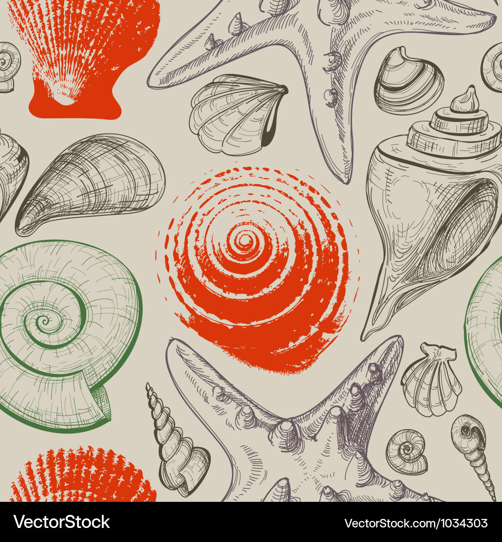 Retro Seashell Pattern vector image