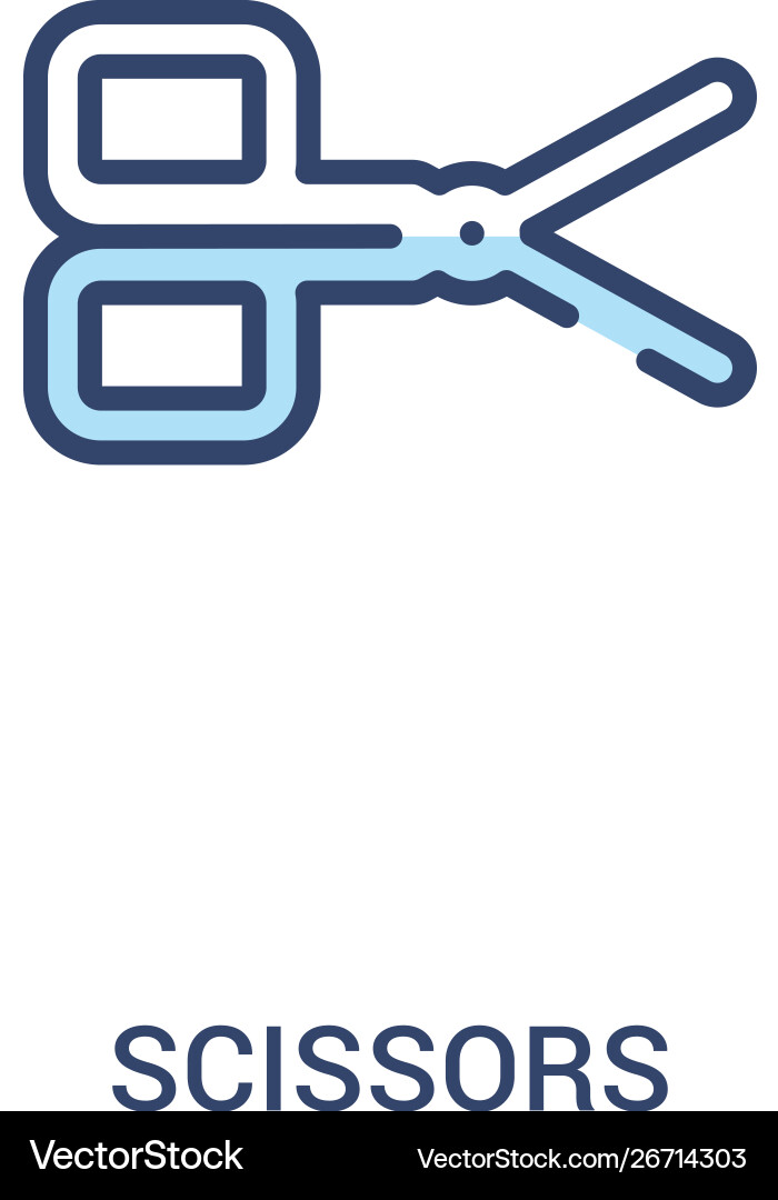 Scissors concept 2 colored icon simple line Scissors concept 2 colored icon simple line vector image