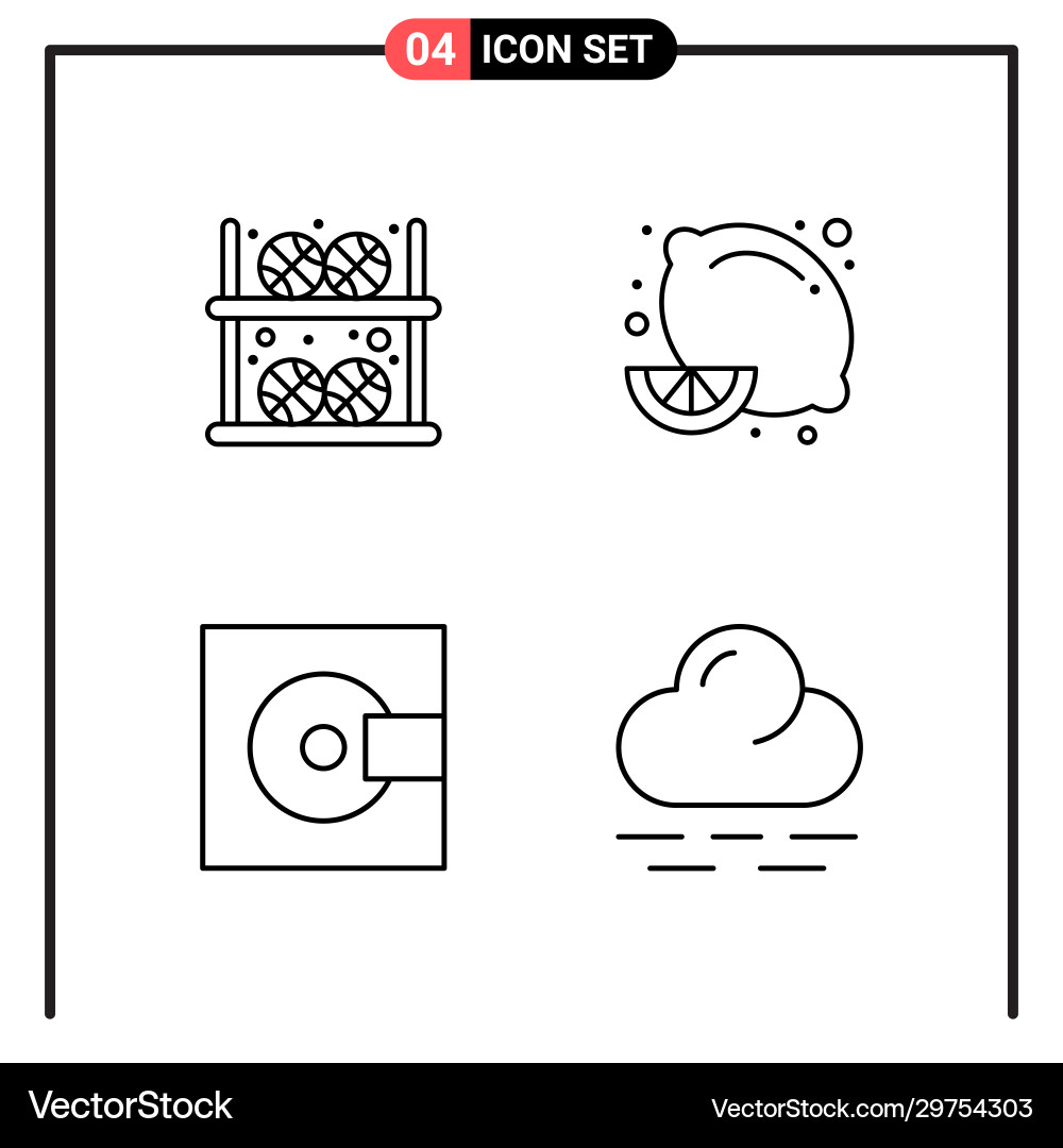 Set 4 line style icons for web and mobile Vector Image