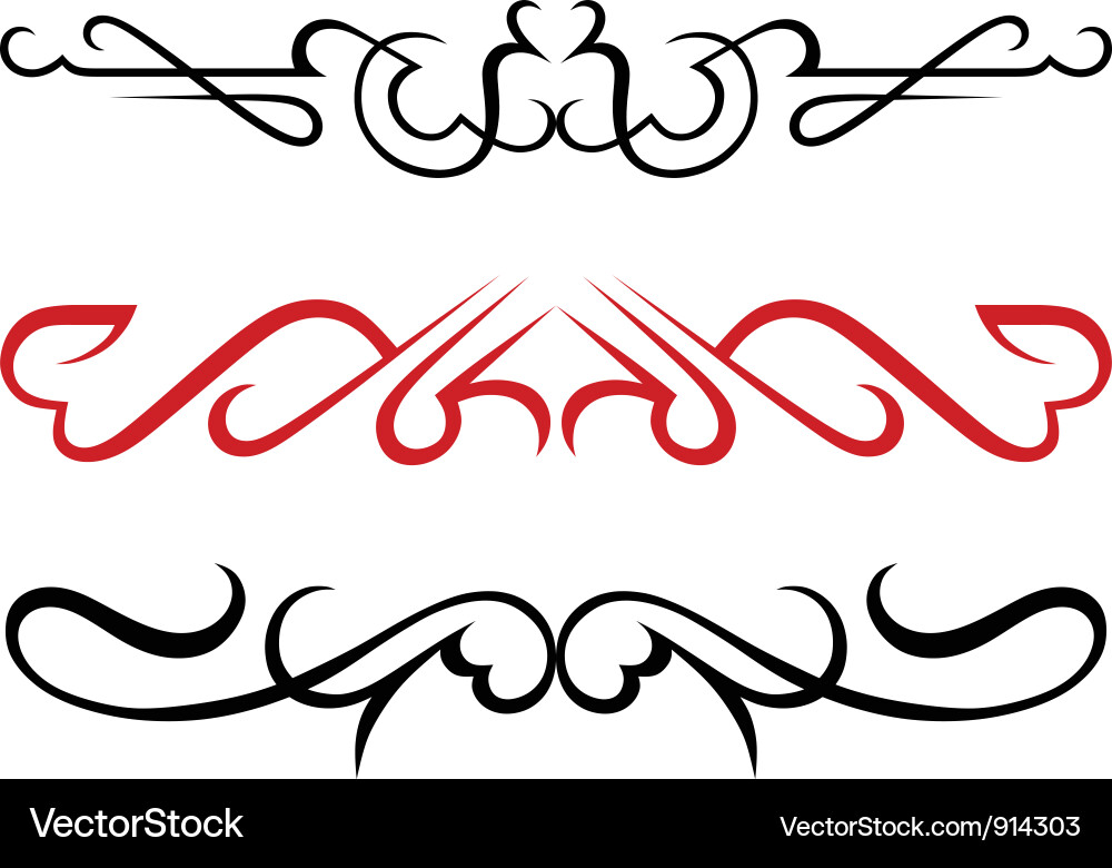 Set calligraphic design elements Vector Image