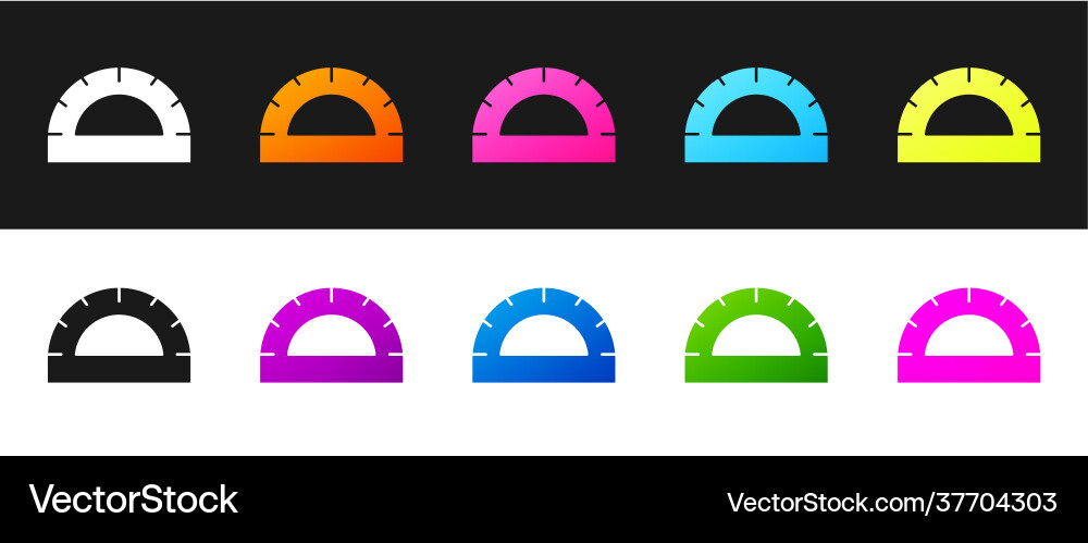 Set protractor grid for measuring degrees icon Set protractor grid for measuring degrees icon vector image