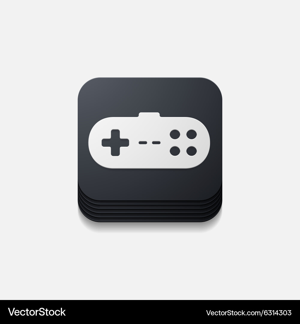 Square button joystick Vector Image