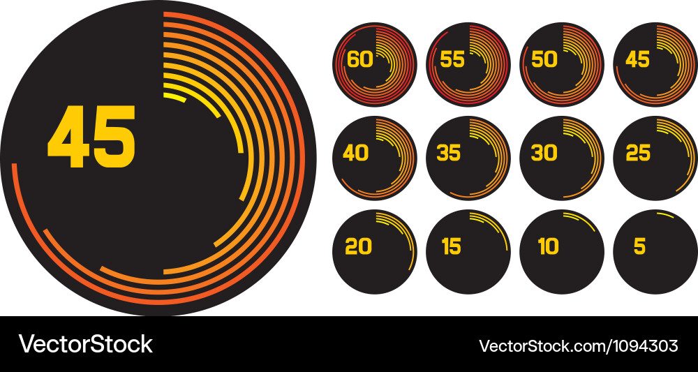 Timers icons - clock set vector image