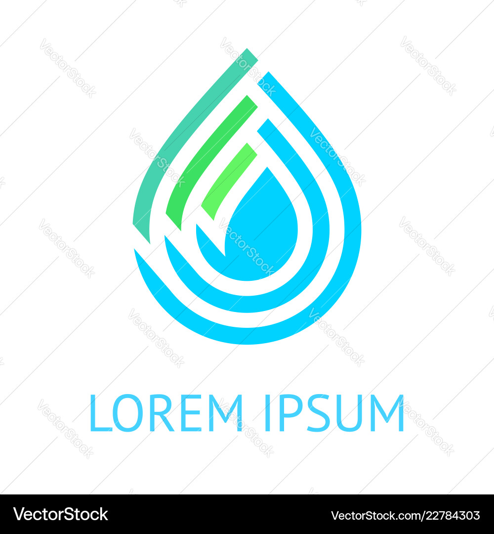 Wassertropfen grün blau Logo Vorlage Symbol Wassertropfen grün blau Logo Vorlage Symbol vektorbild