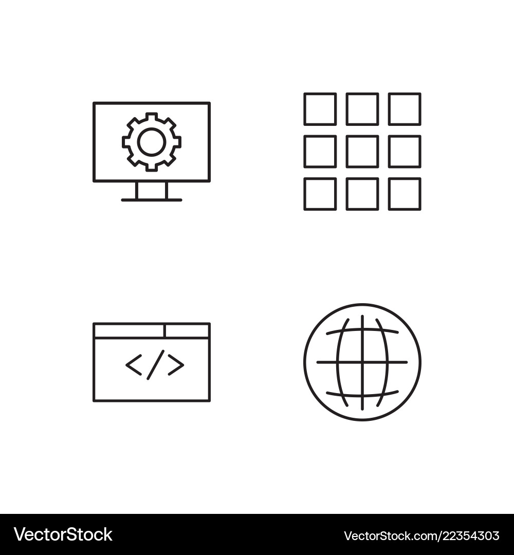 Web simple outlined icons set Web simple outlined icons set vector image