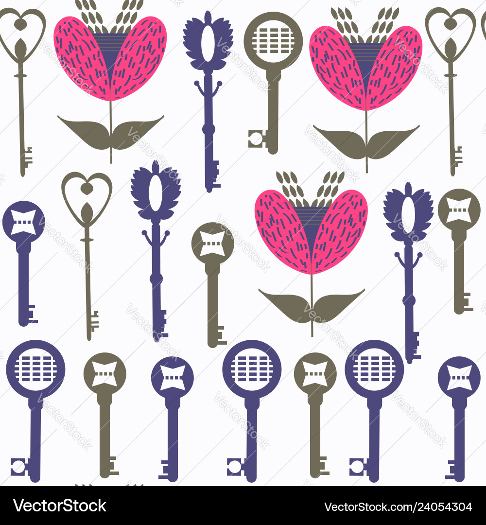Abstract keys seamless pattern it is located Abstract keys seamless pattern it is located vector image
