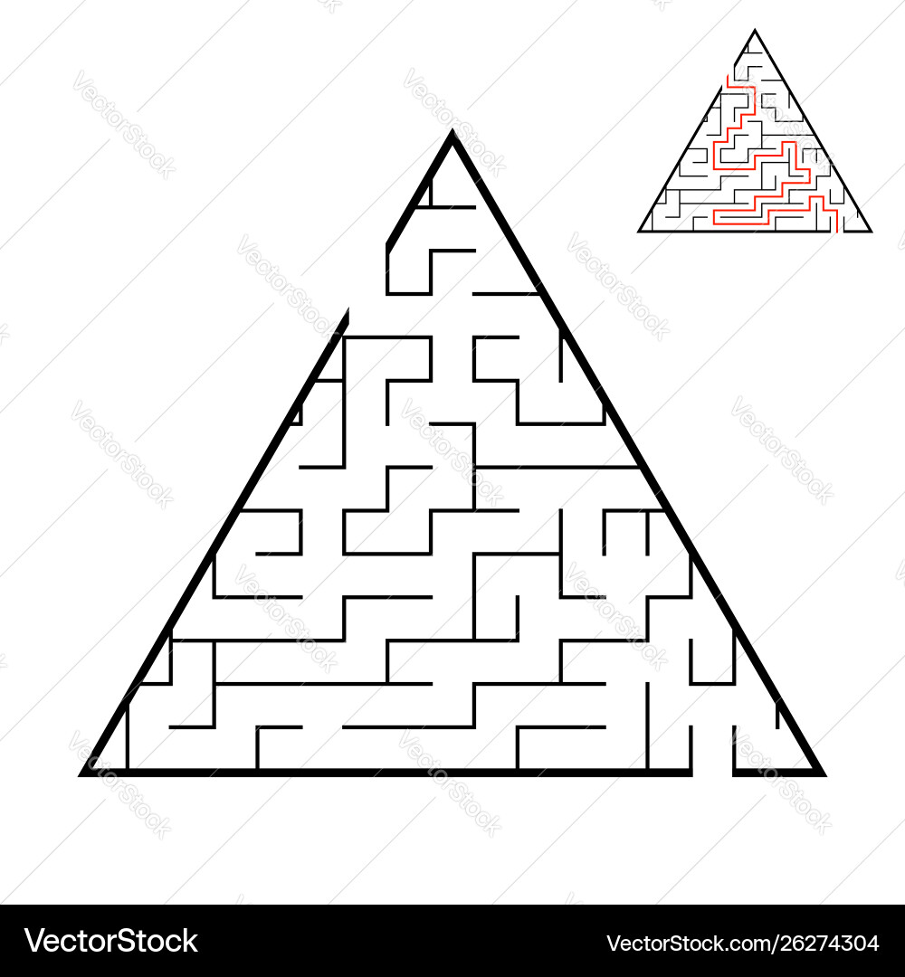 Abstract triangular labyrinth game for kids Abstract triangular labyrinth game for kids Vector Image