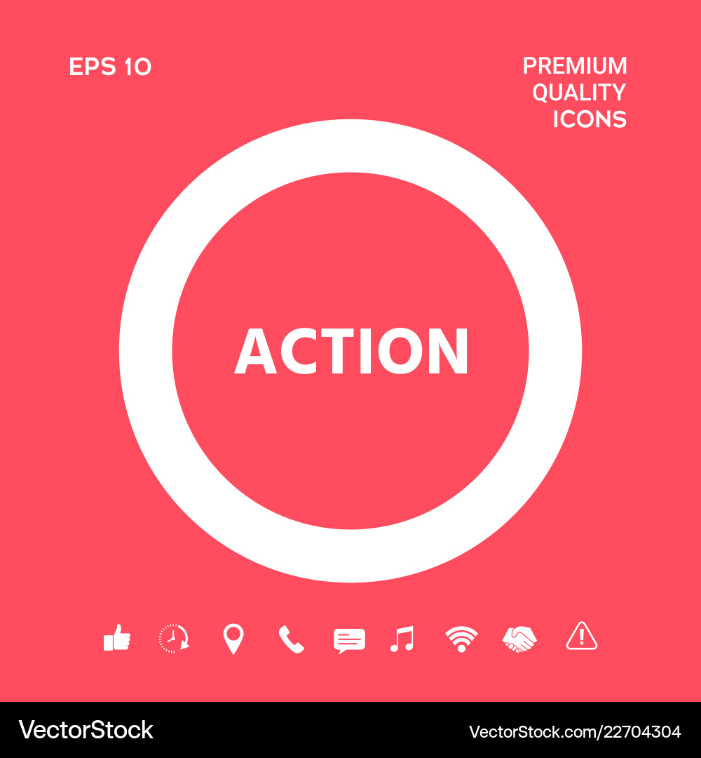 Action button symbol graphic elements vector image