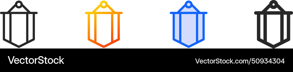 Banner iconthin linear gradient blue stroke Vector Image