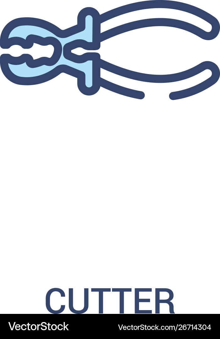 Cutter concept 2 colored icon simple line element Cutter concept 2 colored icon simple line element vector image