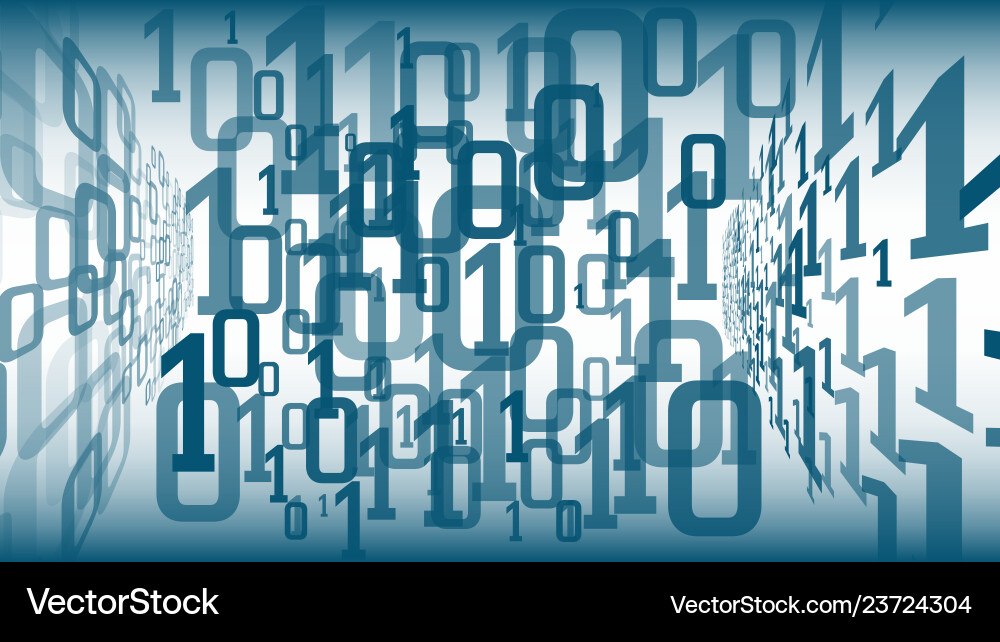 Cyber Security Big Data binären Code-Algorithmus Vektorbild