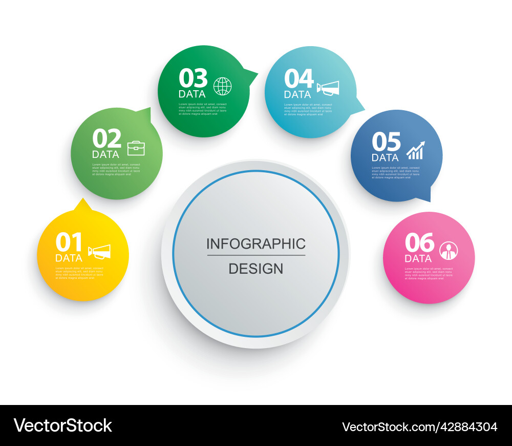 Data Timeline Circles with Numbers vector image