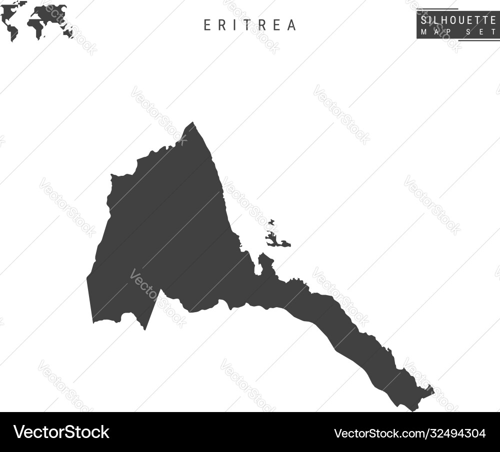 Eritrea map isolated on white background Eritrea map isolated on white background vector image