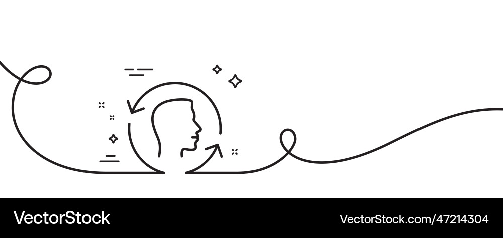 Face scanning repeat line icon id update Face scanning repeat line icon id update Vector Image