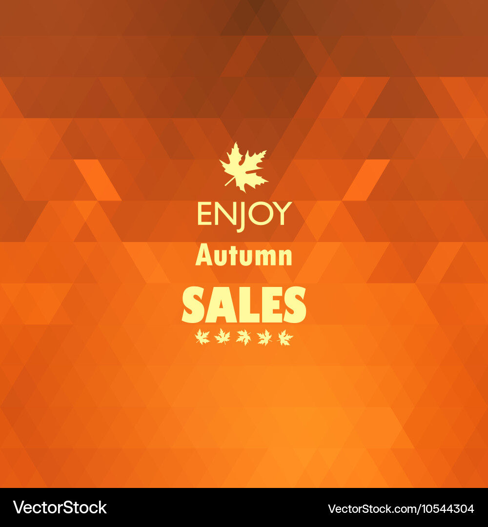 Geometric triangular background card with maple Vector Image