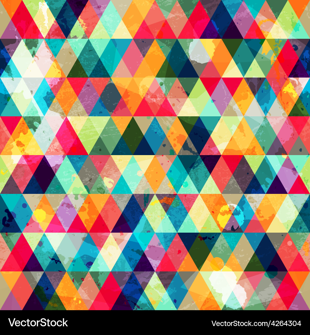 Grunge Colored Triangle Pattern vector image