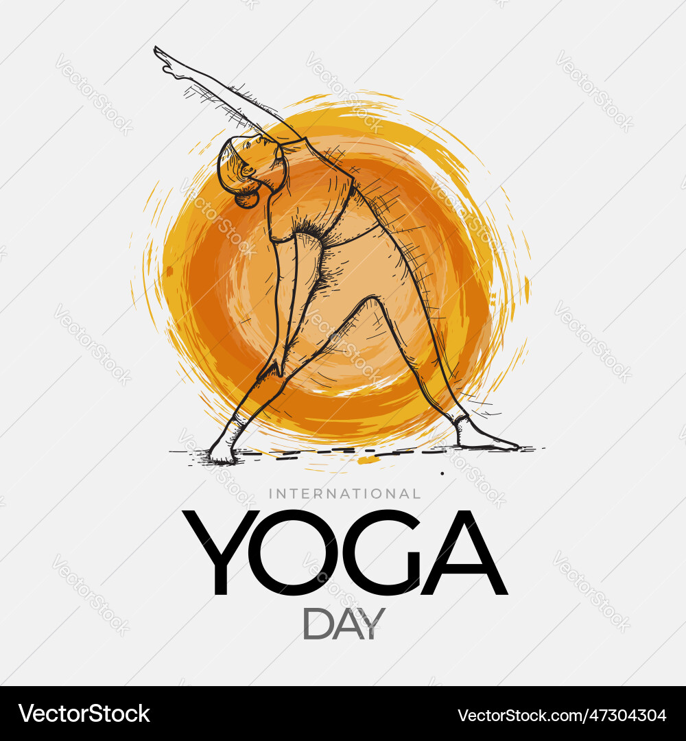 International yoga day body posture woman International yoga day body posture woman Vector Image