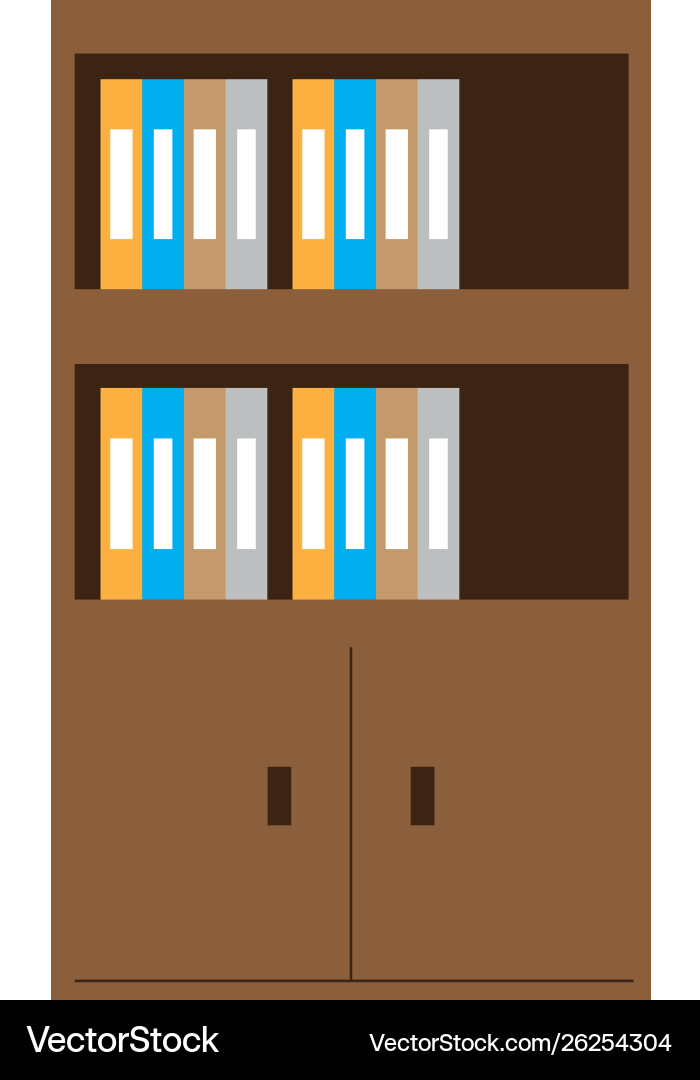 Isolated bookshelf image vector image
