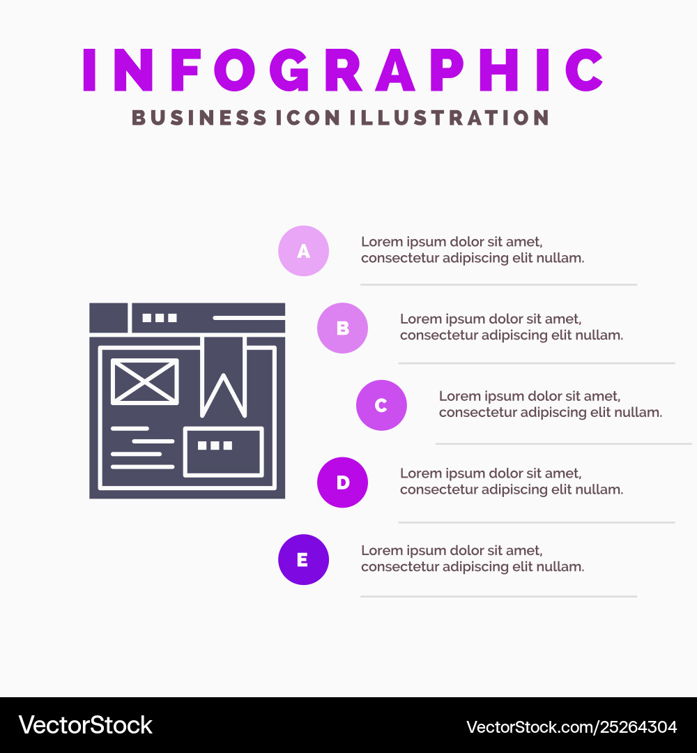 Layout web design website solid icon infographics Layout web design website solid icon infographics vector image