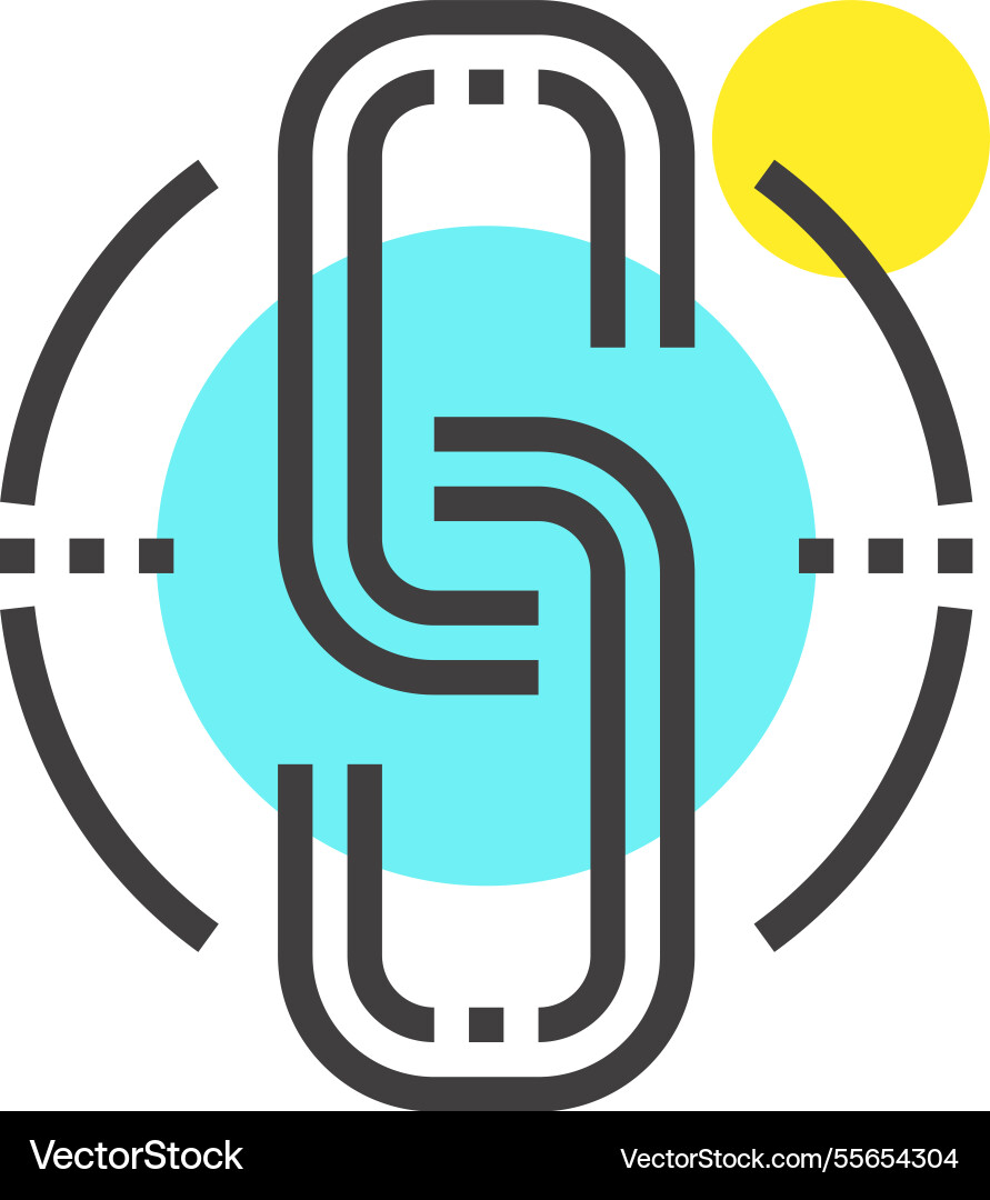 Link building flat line web icon concept Link building flat line web icon concept vector image