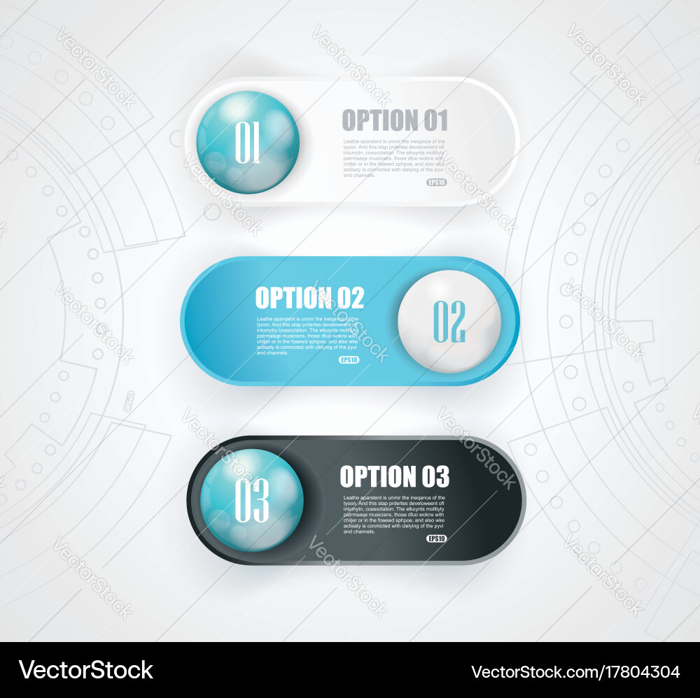 Minimal timeline web buttons or option line design Vector Image