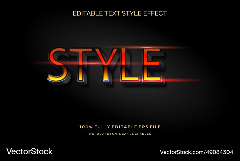 Modern editable text style effect gradient color Modern editable text style effect gradient color vector image