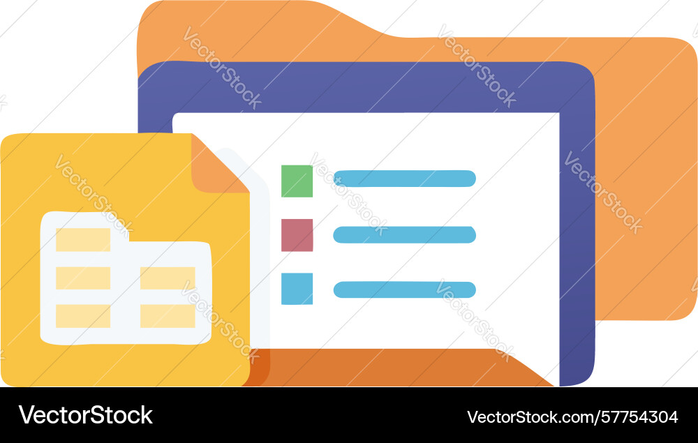 Open folder with documents accessible files vector image