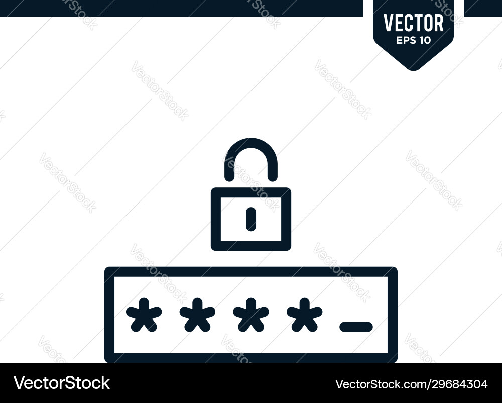 Password icon collection in line style Password icon collection in line style vector image