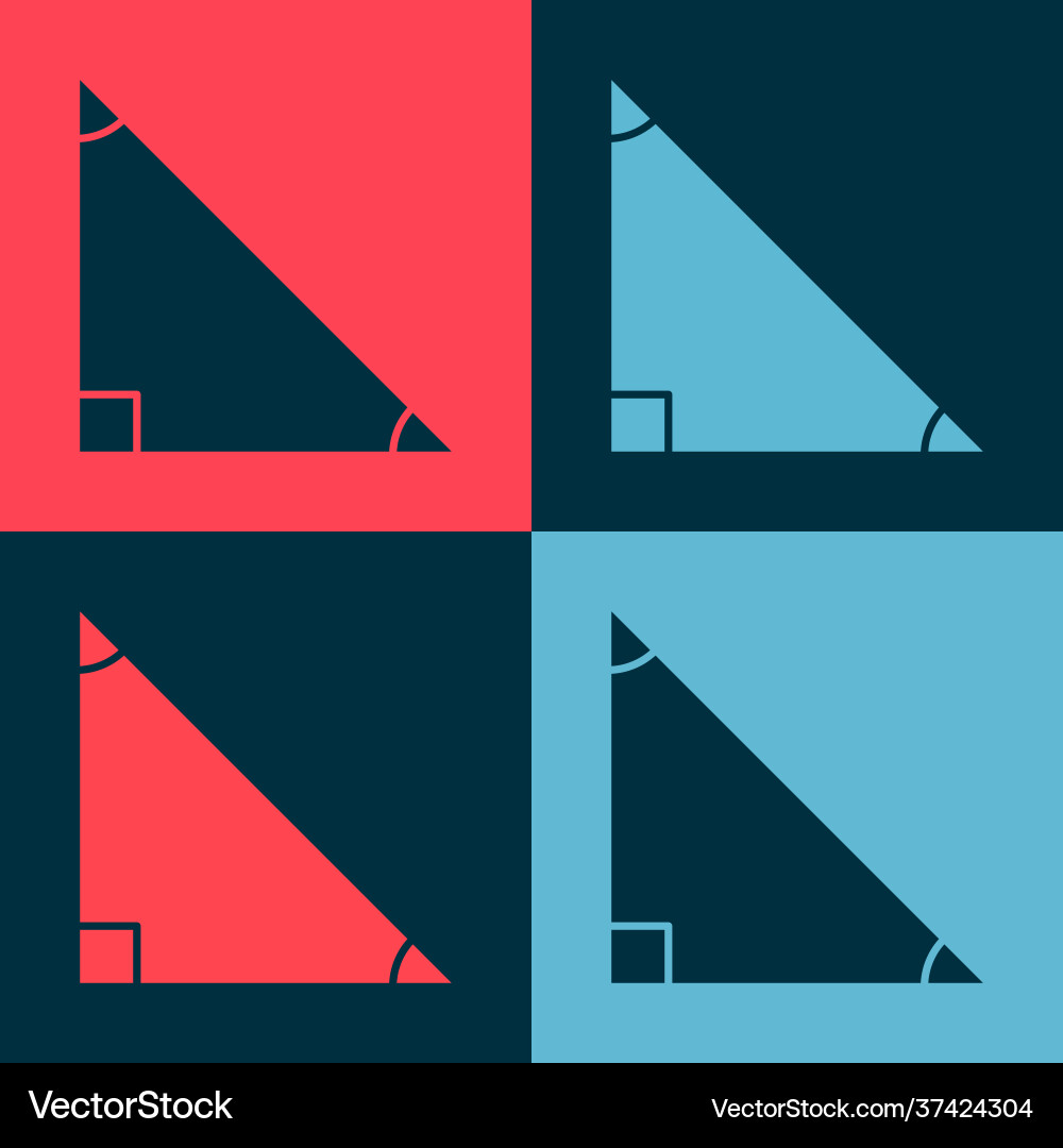 Pop art triangle math icon isolated on color Pop art triangle math icon isolated on color vector image