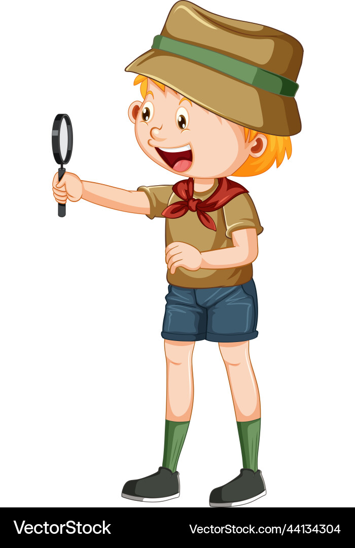 Süße Camping-Junge Cartoon Charakter Süße Camping-Junge Cartoon Charakter vektorbild