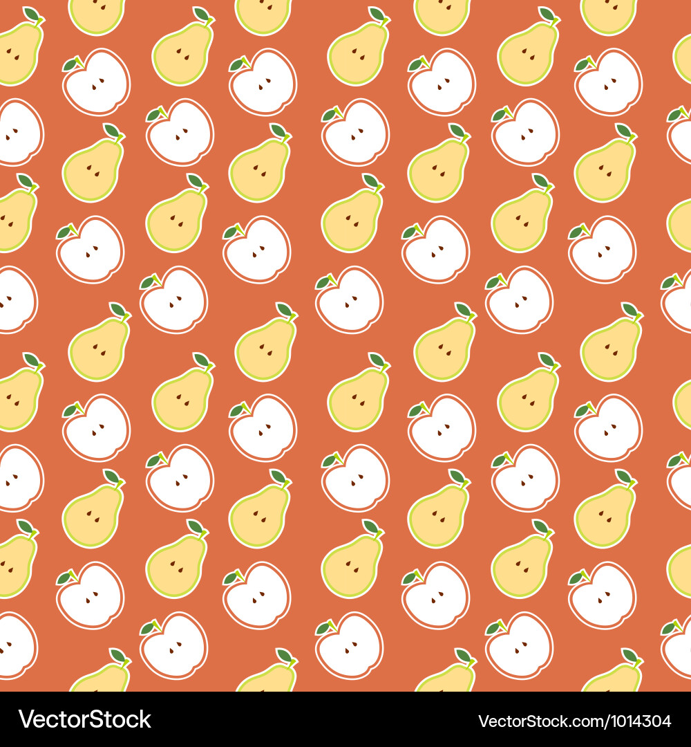 Seamless pattern of fruit - apple and pear vector image