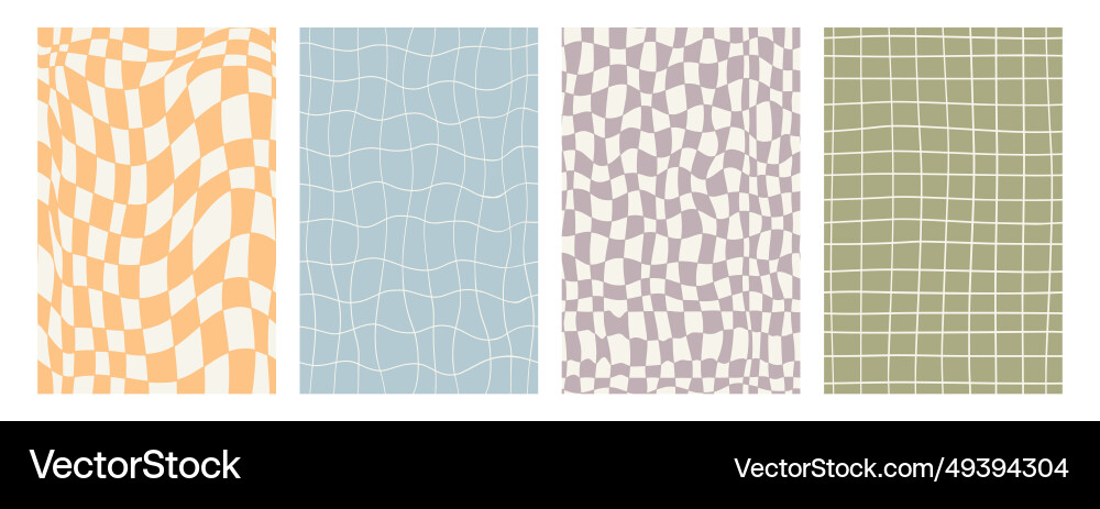 Set abstract groovy 70s seamless patterns Set abstract groovy 70s seamless patterns vector image